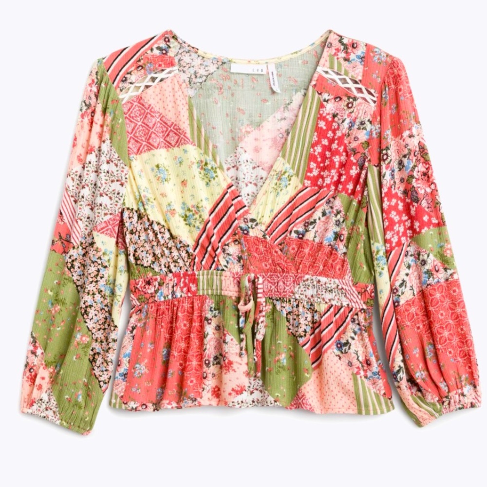 LUQ Ramona Peplum Top Sz Large(FITS LIKE MEDIUM!!)